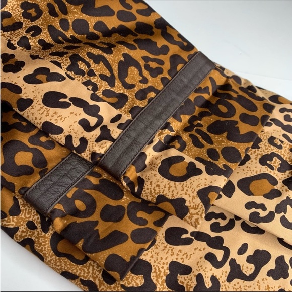 Host Pick! RARE DON CASTER TRUE Modern look VINTAGE LEOPARD/ LEATHER TRENCH - Picture 12 of 16